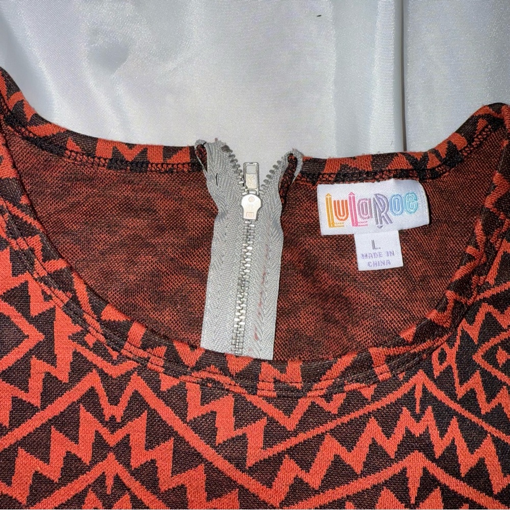 Retro Women’s BOHO Aztec Geometric Chic Dress Black Orange Fall Autumn - Picture 7 of 11
